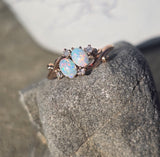 10ct gold Victorian opal & diamond antique ring