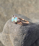 10ct gold Victorian opal & diamond antique ring