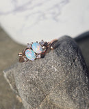 10ct gold Victorian opal & diamond antique ring