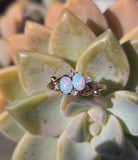 10ct gold Victorian opal & diamond antique ring