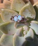 10ct gold Victorian opal & diamond antique ring