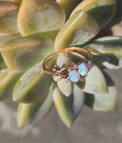 10ct gold Victorian opal & diamond antique ring