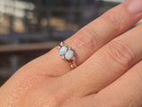 10ct gold Victorian opal & diamond antique ring