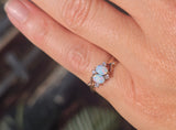 10ct gold Victorian opal & diamond antique ring