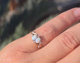 10ct gold Victorian opal & diamond antique ring
