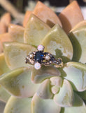 10k gold Victorian opal, sapphire & pearl antique ring