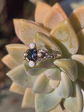 10k gold Victorian opal, sapphire & pearl antique ring