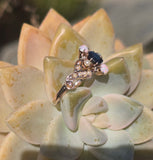10k gold Victorian opal, sapphire & pearl antique ring