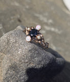 10k gold Victorian opal, sapphire & pearl antique ring