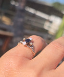 10k gold Victorian opal, sapphire & pearl antique ring