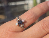 10k gold Victorian opal, sapphire & pearl antique ring