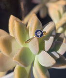 14K gold two-tone Art Deco diamond and sapphire antique target ring
