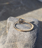 14K gold two-tone Art Deco diamond and sapphire antique target ring
