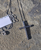 18k white gold diamond cross pendant necklace