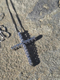 18k white gold diamond cross pendant necklace