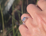 14k white gold c.1920's filigree aquamarine ring