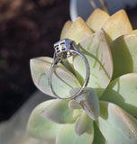 14k white gold c.1920's filigree aquamarine ring