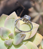 14k white gold c.1920's filigree aquamarine ring