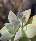 14k white gold c.1920's filigree aquamarine ring
