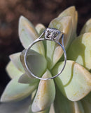 14k white gold c.1920's filigree aquamarine ring