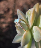 10ct gold Victorian opal & pearl antique ring