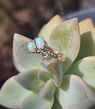 10ct gold Victorian opal & pearl antique ring