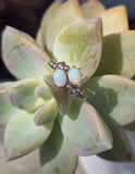 10ct gold Victorian opal & pearl antique ring