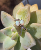10ct gold Victorian opal & pearl antique ring