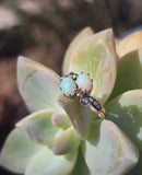 10ct gold Victorian opal & pearl antique ring