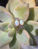 10ct gold Victorian opal & pearl antique ring