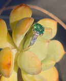 platinum tzavorite garnet and diamond estate ring