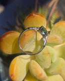 platinum tzavorite garnet and diamond estate ring