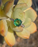platinum tzavorite garnet and diamond estate ring
