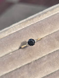 14k gold two-tone dark blue sapphire and diamond estate ring