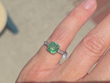 platinum tzavorite garnet and diamond estate ring