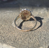 18ct + silver top two-tone Edwardian opal and diamond ring