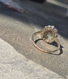 18ct + silver top two-tone Edwardian opal and diamond ring