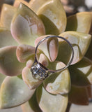 platinum cabochon cat's eye chrysoberyl solitaire estate ring