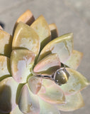 platinum cabochon cat's eye chrysoberyl solitaire estate ring