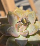 platinum cabochon cat's eye chrysoberyl solitaire estate ring