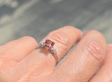 14k white gold asscher cut citrine and diamond estate ring