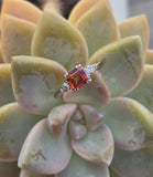 14k white gold asscher cut citrine and diamond estate ring