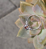 14k white gold asscher cut citrine and diamond estate ring