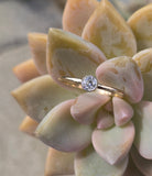 platinum & 14k gold two-tone gold European cut diamond solitaire  ring - apx .24ct