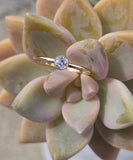 platinum & 14k gold two-tone gold European cut diamond solitaire  ring - apx .24ct