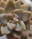 platinum & 14k gold two-tone gold European cut diamond solitaire  ring - apx .24ct