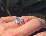 Platinum Art Deco diamond antique glove shield ring