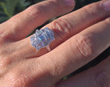 Platinum Art Deco diamond antique glove shield ring