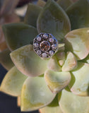 platinum cognac brown colored European diamond antique filigree ring