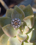 platinum cognac brown colored European diamond antique filigree ring